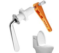 Wjelet 1Pcs Toilet Flush Handle, Toilet Flush Handle Replacement, Chrome Plated Metal Cistern Lever with Adjustable Arm, Durable