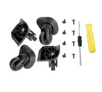 Wjelet 2 Pairs W237 Luggage Replacement Wheels Black 360° Spinner Swivel Wheels for Travel Suitcase Trolley Case with 8 Screws and 1 Screwdriver