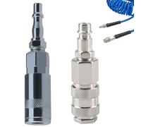 Wjelet 2 Pcs Air Fitting Convertor Adapter Euro & PCL Air Fitting Conversion Adapters Set 1/4 Inch BSP Male (1/4 inch),for Efficient Air Hose Connections