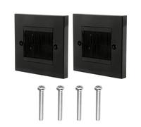 Wjelet 2 Pcs Cable Entry Cover, Brush Wall Plate, Cable Passthrough Outlet Cover for Tidy Wires, Single Gang Brush Panel for Covering Outlets and Receptacles(Black)
