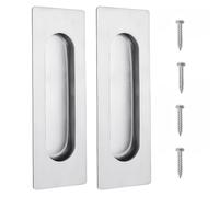 Wjelet 2 Pcs Flush Door Handles, Concealed Embedded Flush Sliding Door Pull Handles, Stainless Steel Rectangular Handle,with Hidden Screws for Cabinet, Drawer, Wardrobe