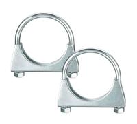 Wjelet 2 Pcs Galvanized U-Shaped Exhaust Clamp, Heavy Duty Pipe Clamp Special for Exhaust Pipe & Tail Pipe, M8 U-Bolt Saddle Clamp for 40-45mm (1-3/4") Exhaust System