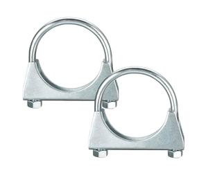 Wjelet 2 Pcs Galvanized U-Shaped Exhaust Clamp, Heavy Duty Pipe Clamp Special for Exhaust Pipe & Tail Pipe, M8 U-Bolt Saddle Clamp for 40-45mm (1-3/4") Exhaust System