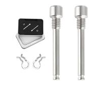 Wjelet 2 Pcs M4 Titanium Bolts for Bike Disc Brake Pads Threaded Pin Inserts Screw Disc Brake Pad Pin Axle with Circlips and Storage Box,Compatible with Shimano, Y8J798060 (Silver)
