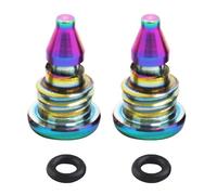 Wjelet 2 Pieces Bicycle Bleed Screws for Brake Lever with O Ring, Mountain Bike Disc Brake Titanium Alloy Screw for Magura MT2 MT4 MT5 MT7 MT8 EBT Bike (Iridescent Colours)
