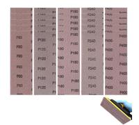 Wjelet 25 Pcs Mesh Sanding Sheets, 70 x 198 mm for Mirka,Mesh Sanding Strips, Grain 80 120 180 240 400,for Hand Sander Sandpaper for Wood, Paint, Metal