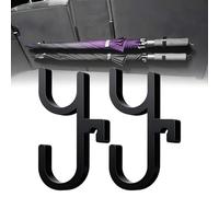 Wjelet 2Pcs Car Umbrella Hook,Universal Car Trunk Umbrella Hooks,No Drilling, Easy Install, Cars Clip Storage Organizer for C ar Seat, Stroller, Wheelchair, SUV Trunk Organiser(Black, Double Hook)