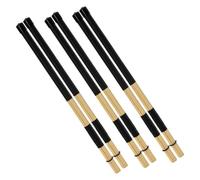 Wjelet 3 Pair 40 cm Bamboo Bundle Drumsticks, 5A Jazz Drum Sticks Constructed of 19 Bamboo Dowels, Rods Drum Brushes for Percussion Practice for Jazz, Folk, Small Venue And (Black)