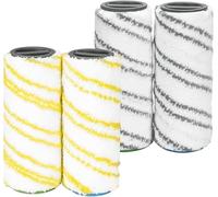 Wjelet 4 Pcs Microfibre Roller Brush Set, Replacement Rollers for Karcher FC3 FC5 FC7 FC3D Cordless Hard Floor Cleaner, Multi-Surface Cleaning Roller Brush