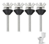 Wjelet 4PCS Toilet Cistern Seal Kit, Toilet Screws Cistern to Pan, Cistern Bolts, Stainless Steel Fixing Kit for Toilet Tank and Bidet, M6 100mm for Close Coupling