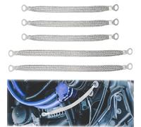 Wjelet 5 Pcs Gearbox Earth Strap, Universal Engine Ground Strap Automotive Kit, Heavy Duty Car Anti Static Flex Strip Earth Strap for Most Vehicles with Ring Terminals