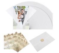 Wjelet 50 Pcs Pre Folded Vellum Jackets for Invitations, 5x7 inch Translucent Vellum Paper Wrap Jackets for Wedding, Birthday, and DIY Projects