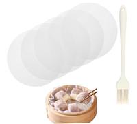 Wjelet 5pcs Silicone Steamer Mat, 8 Inch Non-Stick Mats for Dumplings Buns Cooking Dim Sum 20cm Bamboo Steamer Mat for Home Kitchen Cooking Reusable Steamer Liners Round Mesh Pads