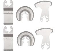 Wjelet 6 Pcs Diamond Grit Multi Tool Blades Set - Grout Removal & Masonry Cutting Kit for Tile, Mortar, Plaster, Brick, Oscillating Tool Accessory for Grinding & Shaping, Compatible with DeWalt Makita
