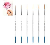 Wjelet 6Pcs Detail Paint Brushes Set, Rigger Brushes Watercolour, Extra Long Fine Point Tip Liner Brush for Nail Art Sculpt Watercolor Crafts Body Painting and Detail Work