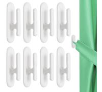Wjelet 8pcs Self Adhesive Curtain Hooks, Blind Cord Safety Device,Curtain Tie Backs Hooks for Home Office Blinds Curtains Sun Shades Ropes(White)