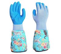 Wjelet Gardening Gloves for Women,Adults Safety Work Gloves,Microfiber Leather Women Gloves for Yard,Garden,Cleaning, Camping, Landscaping (navy blue)