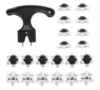 Wjelet Golf Shoe Spikes Set, 20 Pcs Replacements with 1 Pcs Wrench, Modern Style, White Black