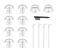 Wjelet Hearing Aid Domes with Tubes, 15 Pack Silicone Ear Tips, 12mm/14mm Replacement, Hearing Aids Parts, Hearing Aids Accessories, Includes Cleaning Tool for Most Earphones