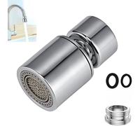 Wjelet Kitchen Tap Spray Head, Tap Aerator 360° Swivel, Dual-Function Soft Stream/Strong Sprayer,Water-Saving, Faucet Extender, Universal M24/M22 Adapter