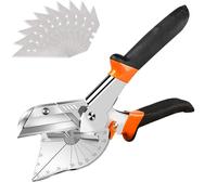 Wjelet Miter Shears, Venetian Blind Cutter, 45° to 135° Multi Angle Trim Cutter, Gasket Shear for Soft Wood, PVC, Plastic, Includes 10 Spare Blades