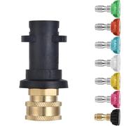 Wjelet Pressure Washer Gun Adapter, 1/4" Quick Connect Female Fitting with 7 Pressure Washer Nozzle, Compatible with Karcher K Series, K2, K3, K4, K5, K6, K7 High Pressure Washer
