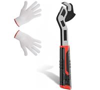 Wjelet Self Locking Wrench 6", Function Adjustable Spanner Chrome-Vanadium Steel, Strong Clamping, Large Opening 7-15mm, for Auto Repair Mechanical DIY, with Gloves