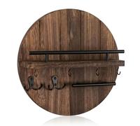 Wjelet Wooden Key Holder for Wall Key Hooks Wall Mounted Rack with Circular Design Key Holder for House Keys Car Keys and Letters Modern Home and Hallway Decor