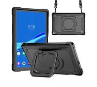 Wjenhyog Case for All-New Amazon Kindle Fire HD 8 & 8 Plus Tablet (12th Gen-2024/2022 Release) 8",Heavy Duty Rugged Cover with 360° Rotating Bracelet Stand & Shoulder Strap (Black)