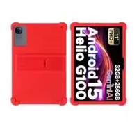 Wjenhyog Case for DOOGEE Tab E3 11-inch Android 15 Tablet,One-Piece Silicone Protective Thickened Anti-Fall Cover with Stand, Honeycomb Heat Dissipation for Kids & Adults (Red)