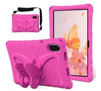 Wjenhyog Case for Huawei MatePad 11.5 S TGR-W09 2024,Cute Butterfly Shockproof Cover with Wing Kickstand/Shoulder Strap,Light EVA Full Boby Drop Protective Case for Kids (Hot Pink)