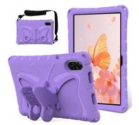Wjenhyog Case for Huawei MatePad SE 11 inch Released 2024,Cute Butterfly Shockproof Cover with Wing Kickstand/Shoulder Strap,Light EVA Full Boby Drop Protective Case for Kids (Purple)