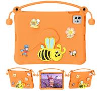 Wjenhyog Case for iPad Pro 11 Inch 4th/3rd/2nd/1st Generation 2022/2021/2020/2018,Shockproof Scratch-Resistence EVA Bee Bracket Cute Cover with Durable-Soft Handle Strap for Kids (Orange)