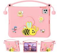 Wjenhyog Case for iPad Pro 11 Inch 4th/3rd/2nd/1st Generation 2022/2021/2020/2018,Shockproof Scratch-Resistence EVA Bee Bracket Cute Cover with Durable-Soft Handle Strap for Kids (Pink)