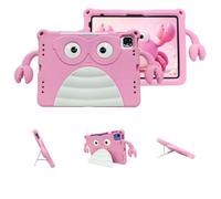 Wjenhyog Case for iPad Pro 11 Inch M5 2025/M4 2024 (Model: A2836/A2837/A3006),EVA Shockproof Protective Kids Case with Cute Cartoon Crab Grips & Foldable Kickstand (Pink)