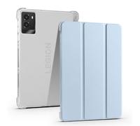 Wjenhyog Case for Lenovo Legion Tab Gen 5 8.8 Inch 2025,Clear Simple Solid Color Three Fold Cover with Pencil Holder,Transparent PU Against Scratch,Auto Wake/Sleep (Light Blue)
