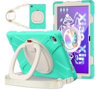 Wjenhyog Case for Lenovo Tab M10 Plus 3rd Gen 10.6 inch 2022 (TB-125F/TB-128F),Heavy Duty Shockproof Rugged Cover with Rotating Hand Strap/Stand & Shoulder Strap (Mint)