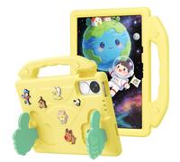 Wjenhyog Kids Case for Huawei MatePad 11.5 S TGR-W09 2024 (Yellow) | Shockproof Protective Cover,Portable Handle & Thumb Kickstand,Rotatable Flower Decor,DIY Cartoon Pattern for Kids
