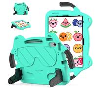 Wjenhyog Kids Case for iPad Pro 11 Inch M5 2025/M4 2024 (Model: A2836/A2837/A3006),EVA Shockproof Cover with Portable Handle & Creative Bracket & Detachable Shoulder Strap (Purple + Mint)