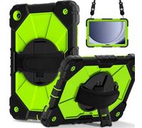 Wjenhyog Kids Case for Samsung Galaxy Tab A11 8.7-Inch 2025,Clear Simple Solid Color Three Fold Cover with Pencil Holder,Transparent PU Against Scratch (Black+Green)