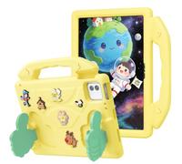 Wjenhyog Pemium Case for Xiaomi Mi Pad 6/6 Pro 11-Inch 2023 (Yellow) | Shockproof Protective Cover,Portable Handle & Thumb Kickstand,Rotatable Flower Decor,DIY Cartoon Pattern for Kids