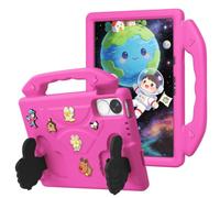Wjenhyog Premium Case for Huawei MatePad 10.4 inch 2022 2020 (Hot Pink) | Shockproof Protective Cover,Portable Handle & Thumb Kickstand,Rotatable Flower Decor,DIY Cartoon Pattern for Kids
