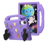Wjenhyog Premium Case for Huawei MatePad 10.4 inch 2022 2020 (Light Purple) | Shockproof Protective Cover,Portable Handle & Thumb Kickstand,Rotatable Flower Decor,DIY Cartoon Pattern for Kids