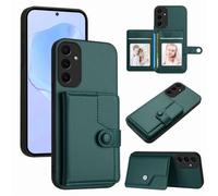 Wjenhyog Shockproof Case for Samsung Galaxy A52 4G/5G,Dark Green | Premium TPU Drop-Proof,Foldable Card Holder Stand with Protective Buckle & Photo Frame,FRID Blocking,Anti-Scratch