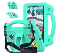 Wjenhyog Tough Kids Case for Onn 11 inch Tablet Pro 2024 (Mint) | Model (100146660),Durable Shockproof Protective EVA,DIY Cartoon Decor,Portable Handle/Foldable Stand/Shoulder Strap