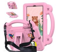 Wjenhyog Tough Kids Case for Onn 11 inch Tablet Pro 2024 (Pink) | Model (100146660),Durable Shockproof Protective EVA,DIY Cartoon Decor,Portable Handle/Foldable Stand/Shoulder Strap
