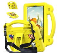 Wjenhyog Tough Kids Case for Onn 11 inch Tablet Pro 2024 (Yellow) | Model (100146660),Durable Shockproof Protective EVA,DIY Cartoon Decor,Portable Handle/Foldable Stand/Shoulder Strap