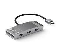 WJESOG DisplayPort to 3 HDMI Splitter, DP 1.4 to HDMI Multi Monitor 3 Port Support Dual 4K@60Hz or One 4K@60Hz and Two 4K@30Hz Compatible Windows and Mac OS