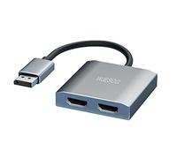 WJESOG Displayport to Dual HDMI Splitter Dual 4K@60Hz Resolution,DP to 2 HDMI Hub Multi Stream Transport for Windows and Mac System