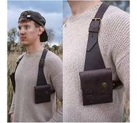 WJFMZS Men's Strap Hidden Underarm Shoulder Bag Western Cowboy Retro Outdoor Adjustable PU Leather Double Shoulder Pouch Armpit Bag Holster Bag Steampunk Holster Anti-Theft Wallet